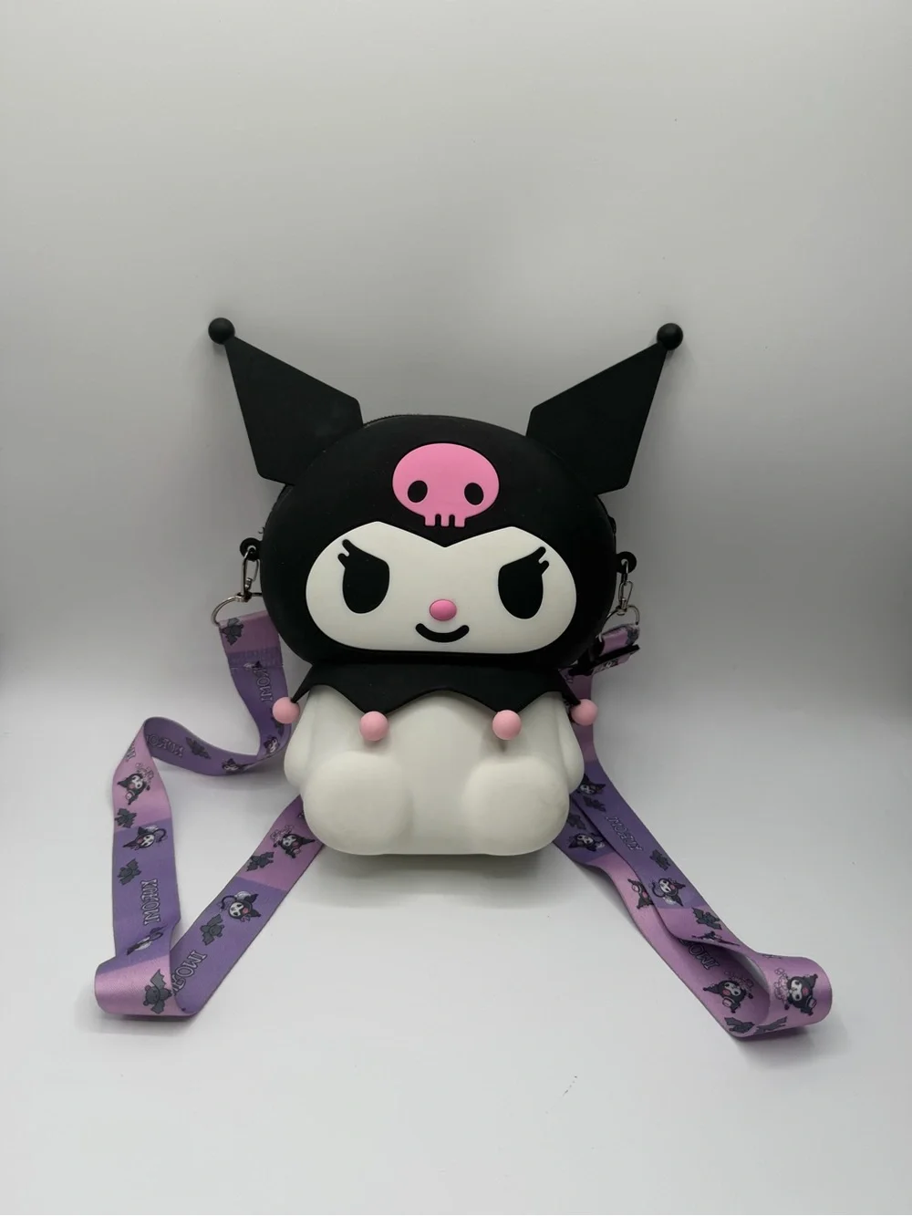 Sanrio Kuromi Purple 3D Silicone Crossbody Bag Adjustable Strap Kawaii Purse